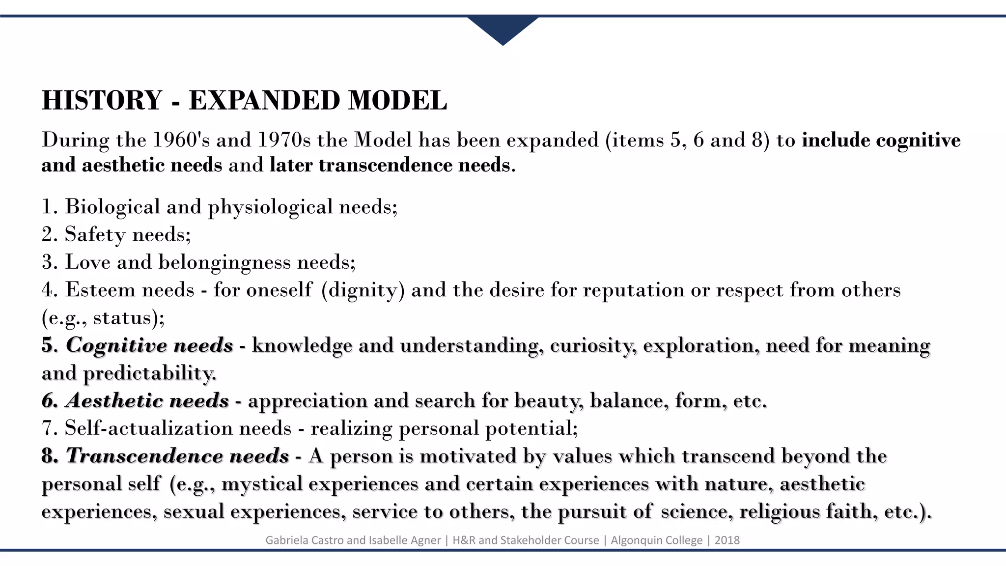 Maslows hierarchy of needs theory gabriela castro and isabelle agner | PPT