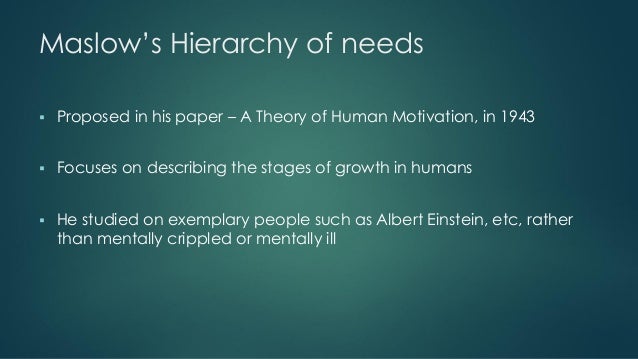 Maslow S Theory Of Hierarcy Of Needs With Criticism