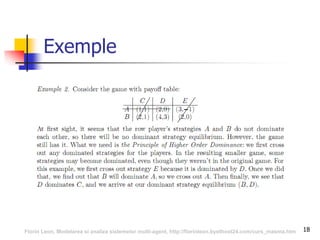 18
Exemple
Florin Leon, Modelarea si analiza sistemelor multi-agent, http://florinleon.byethost24.com/curs_masma.htm
 