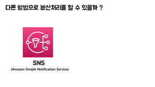 다른 방법으로 분산처리를 할 수 있을까 ?
SNS
(Amazon Simple Notification Service)
 