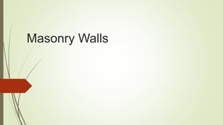 Masonry Walls
 