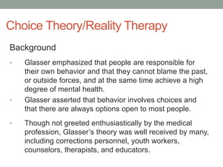 Choice Theory Reality Therapy-KLM Mason | PPTX