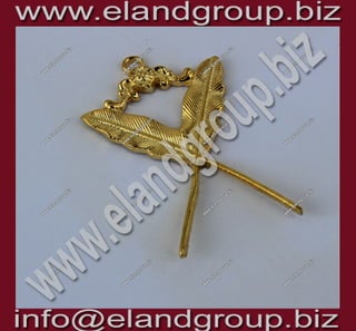 Masonic secretary collar jewel in gold tone