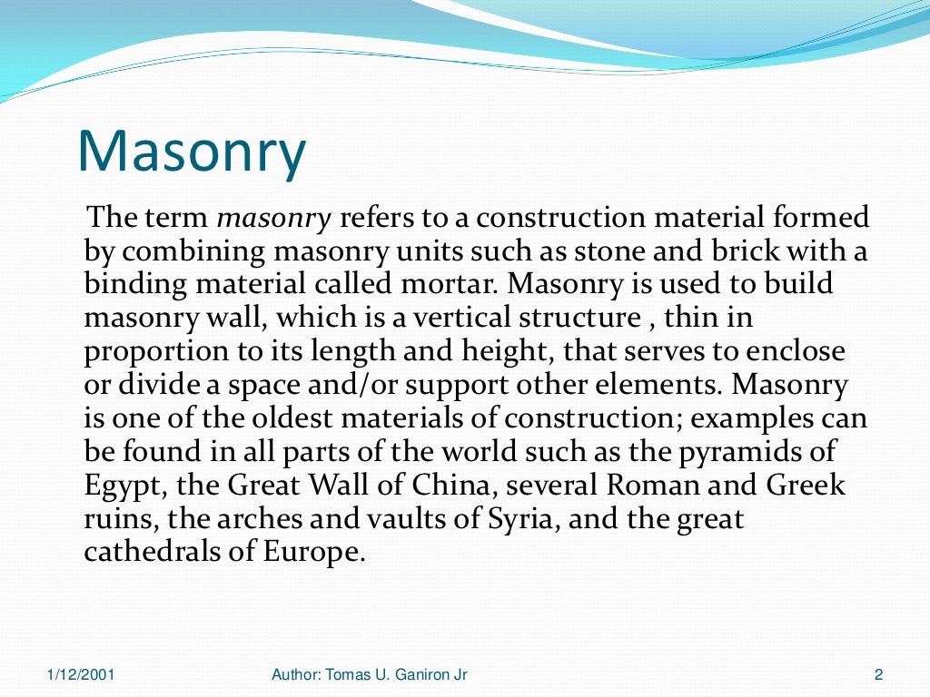 Masonry