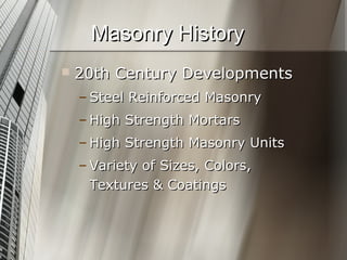 Masonry of Building | PPT