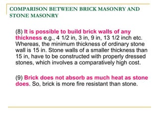 Brick Masonry and Stone Masonry