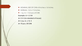 MASONRY (CIVIL TECHNOLOGY).............. | PPTX