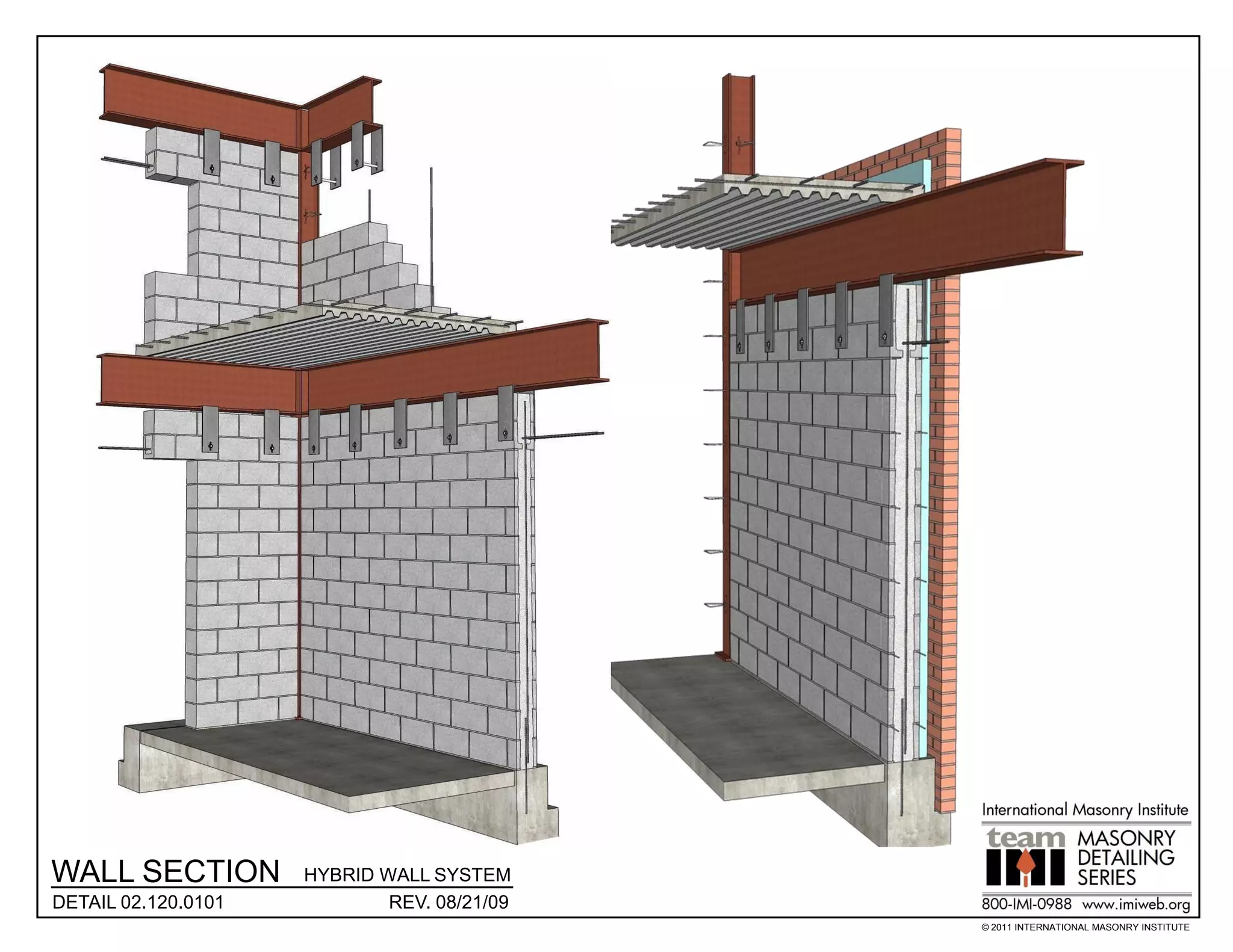 WALL SECTION         HYBRID WALL SYSTEM
DETAIL 02.120.0101           REV. 08/21/09
                                             © 2011 INTERNATIONAL MASONRY INSTITUTE
 