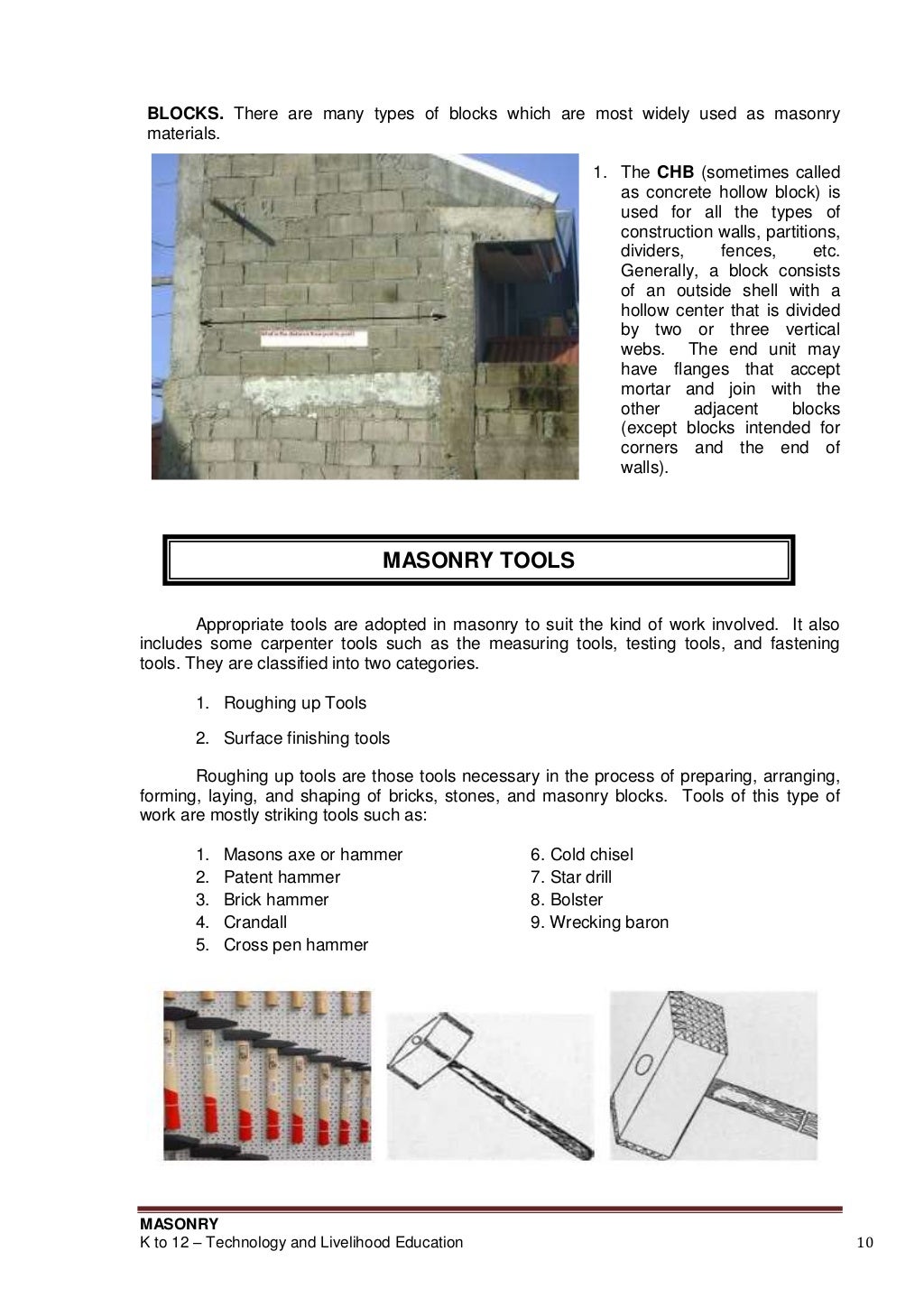 Masonry learning module