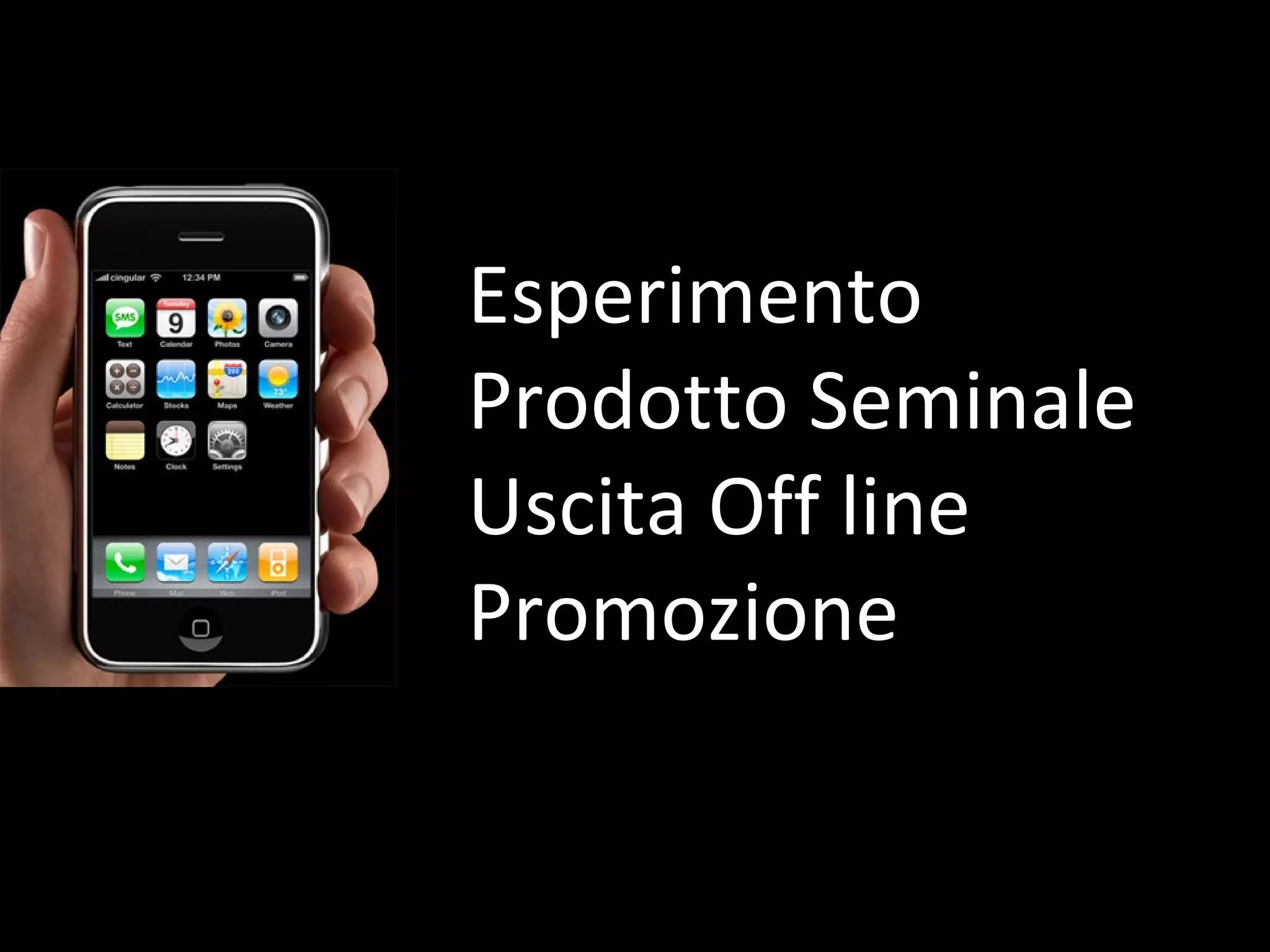 Esperimento Prodotto Seminale Uscita Off line Promozione