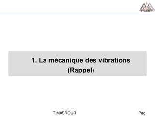 1. La mécanique des vibrations
(Rappel)

T.MASROUR

Pag

 