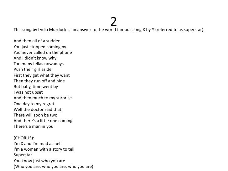 superstar you know just who you are