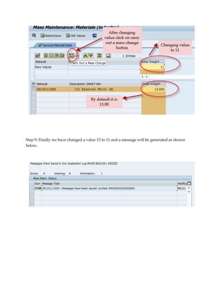 Material Master Change Table Material Master Mass Changes | DOCX