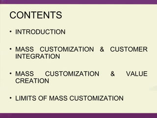 MASS CUSTOMIZATION | PPT