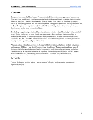 Mass-Energy Condensation Theory Daniel Diosi.pdf