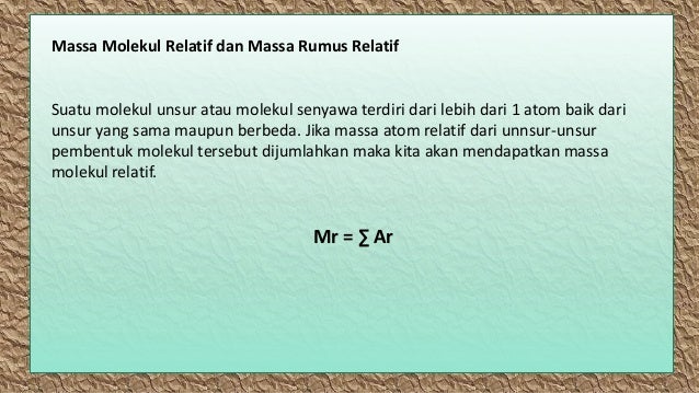 Massa Atom Jumlah Partikel Dan Mol