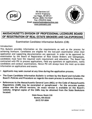 (Jan 2019) Massachusetts Real Estate License Candidate Handbook - Keep Me Certified School of Real Estate