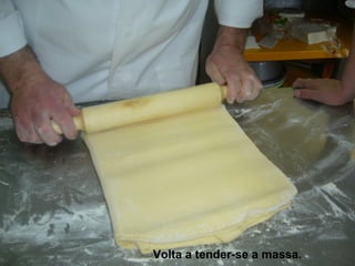 Volta a tender-se a massa. 