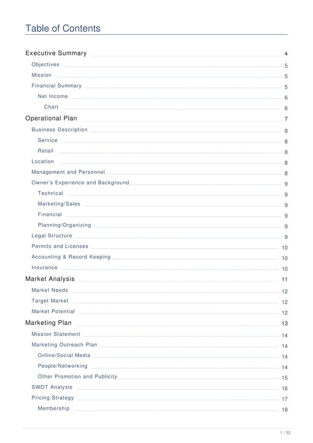 Massage therapy business plan example PDF