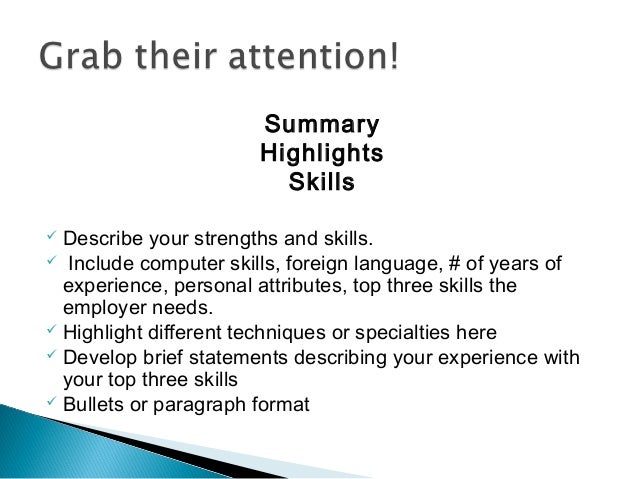 personal strength in resume