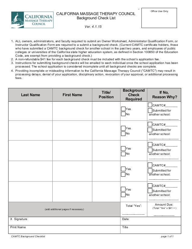 California Massage Therapy Council Application For Massage School App 
