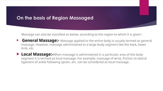 Comprehensive Overview of Massage Therapy Techniques and Benefits | PPTX