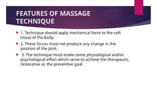 Comprehensive Overview of Massage Therapy Techniques and Benefits | PPTX