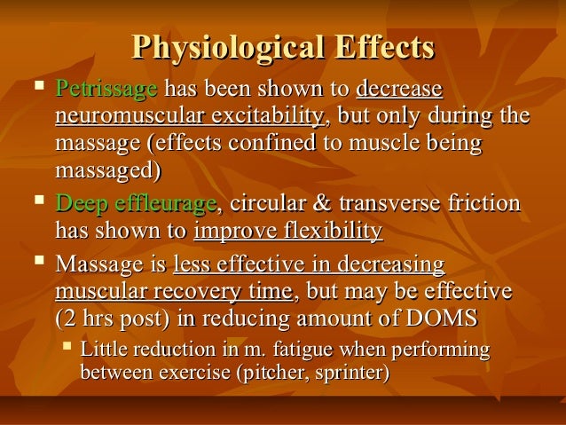 what are the physiological effects of massage