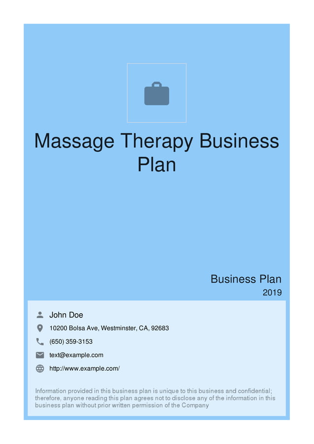 massage therapy business plan pdf
