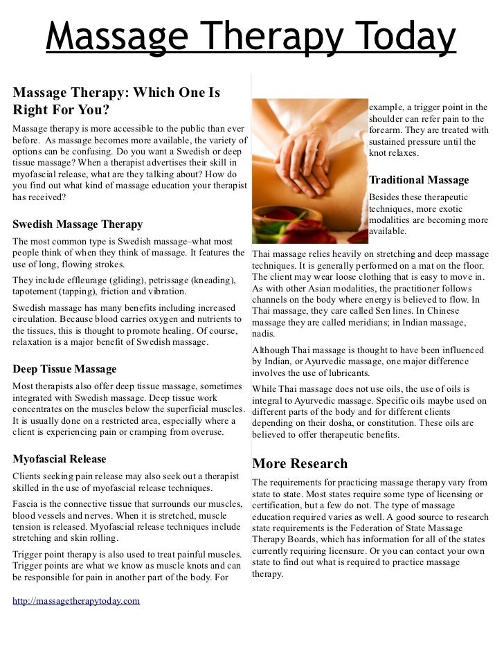 An Introduction To Massage Therapy