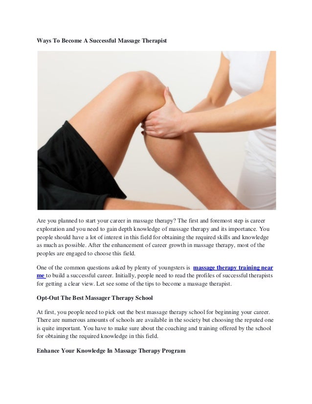 Massage therapy training near me