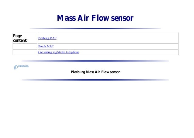 cfm air to kg/hr flow flowsensor Mass air