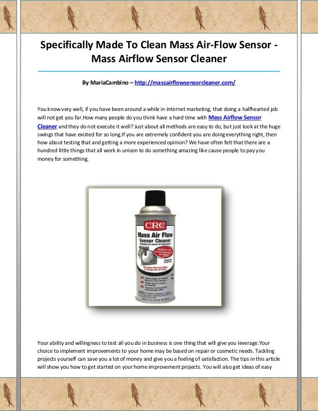 Mass airflow sensor cleaner