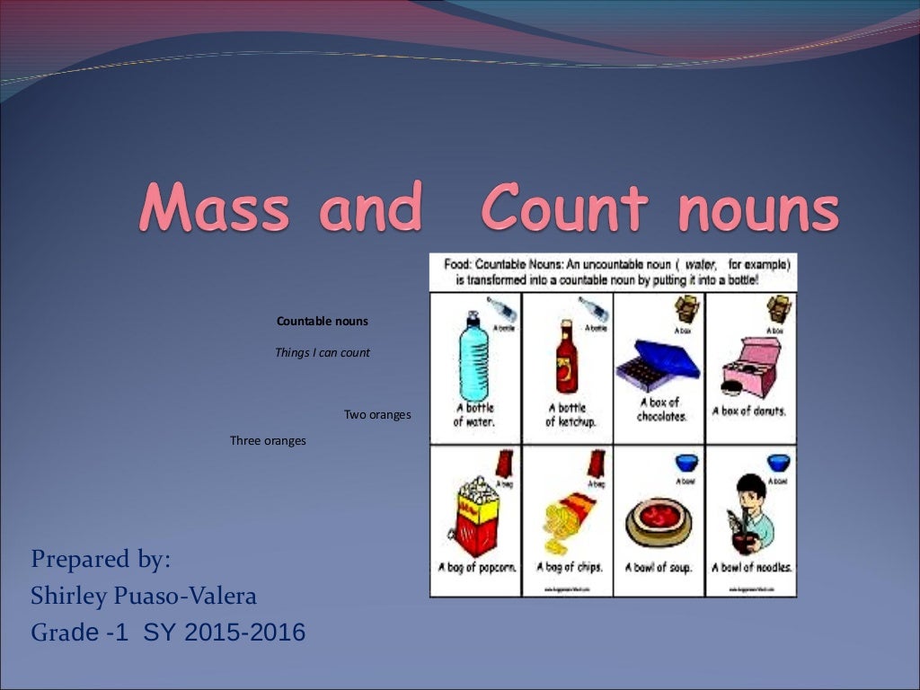 Count Mass Nouns Worksheet
