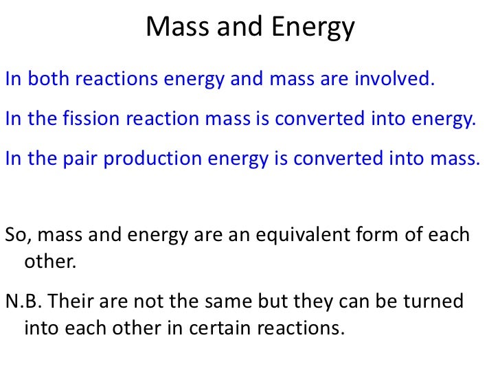 Mass and energy