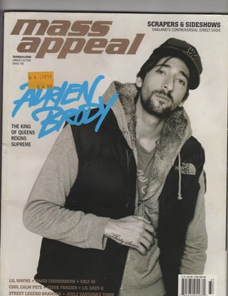 mass appeal Adrien Brody issue 37 clip on Zoo York by Constantine Panagiotatos