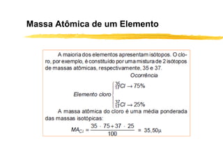 Massa Atômica de um Elemento
 