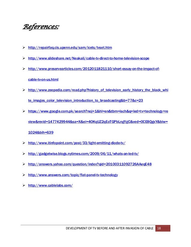 Impact of cable tv essays