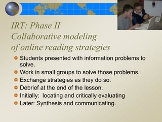 An Example of Online Reading ComprehensionReading About Martin Luther KingThe new literacies of online reading comprehension