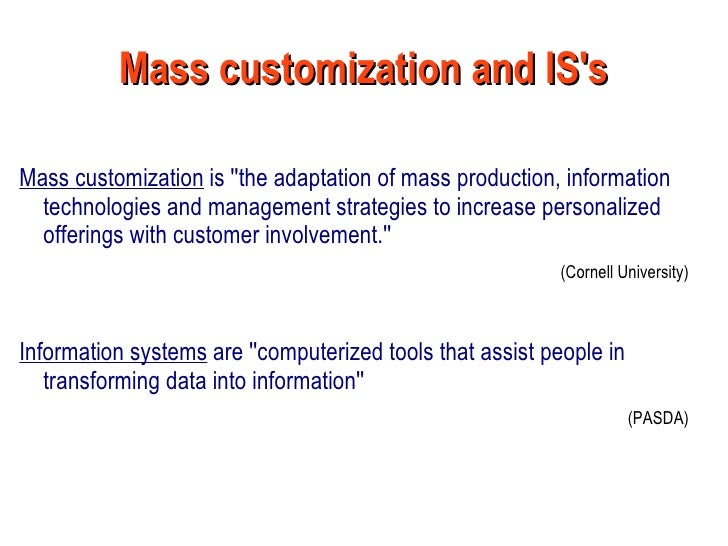 dissertation mass customisation