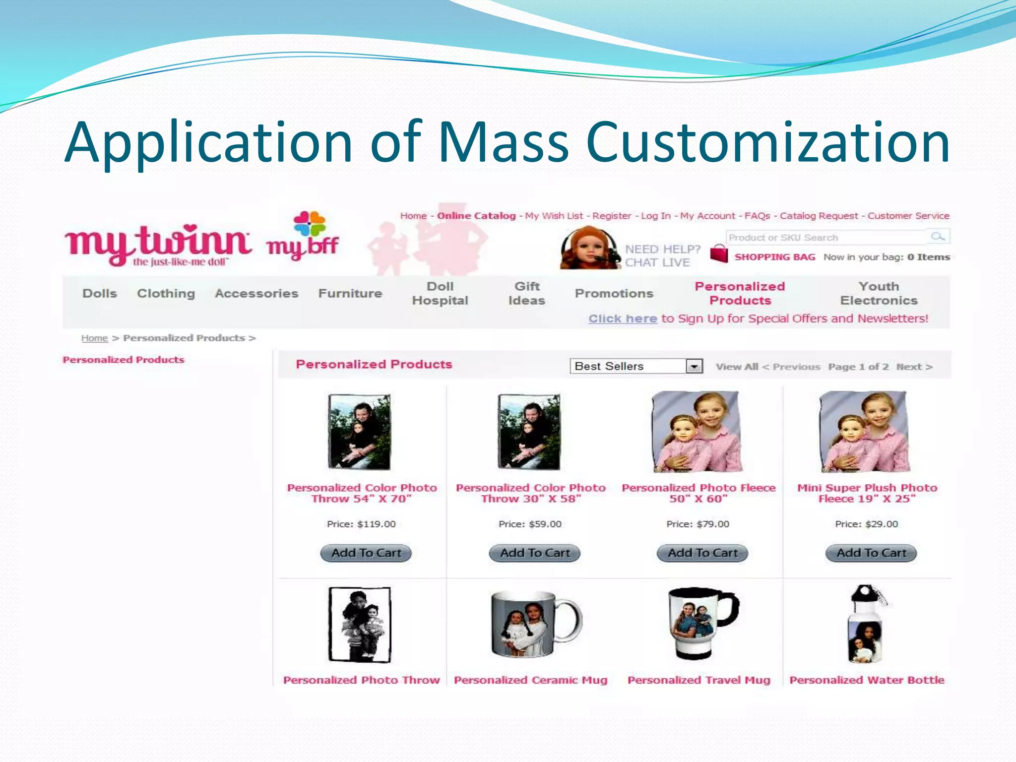 Application of Mass Customization
 