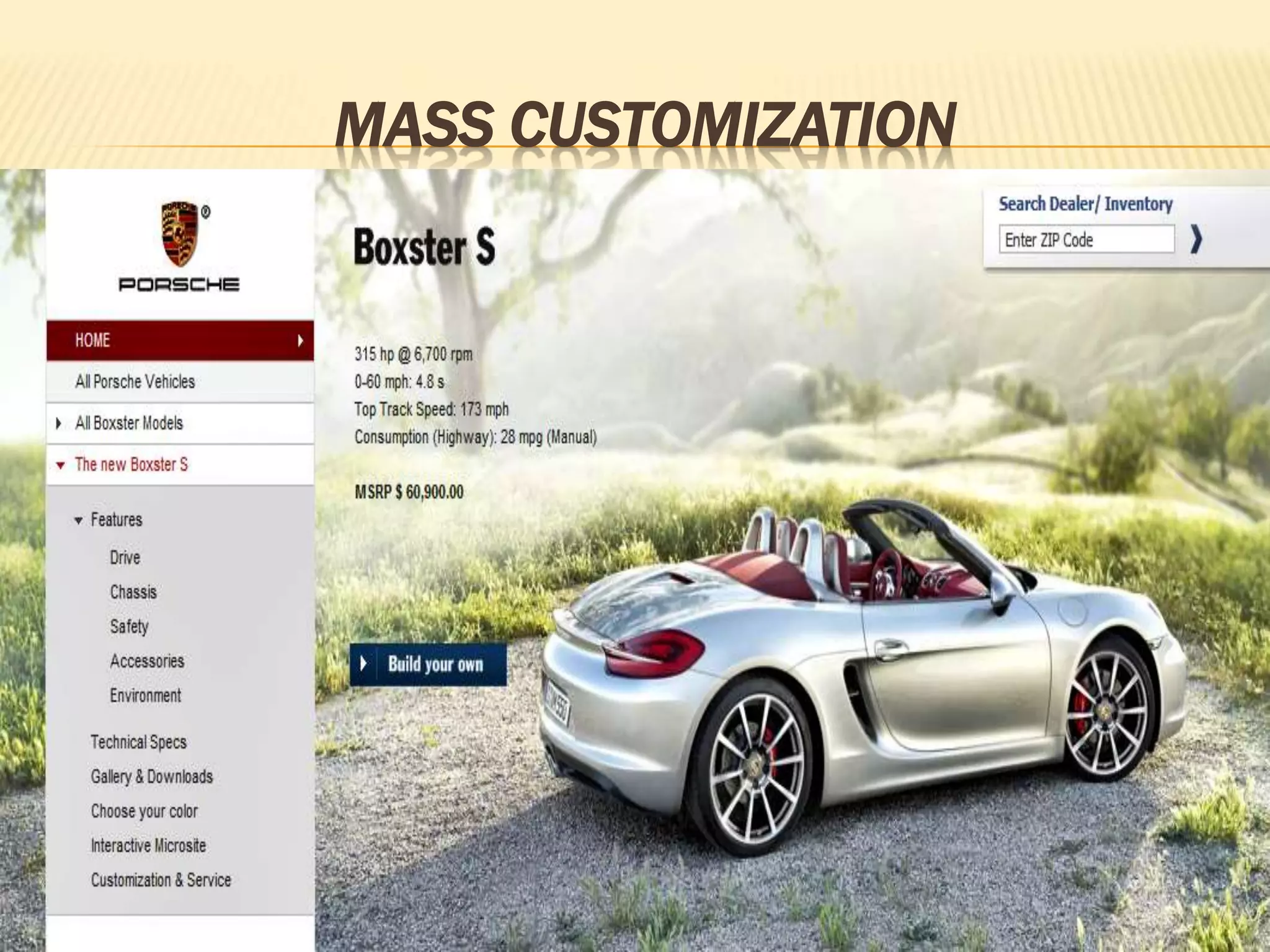 MASS CUSTOMIZATION
 