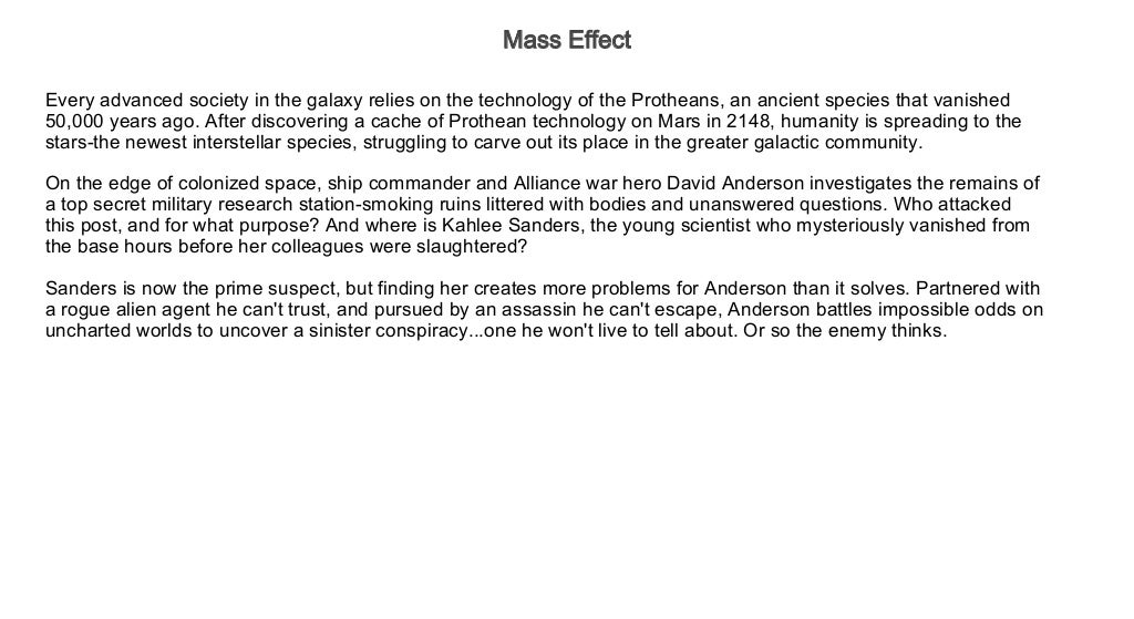 Free Audio Books To Improve English Mass Effect