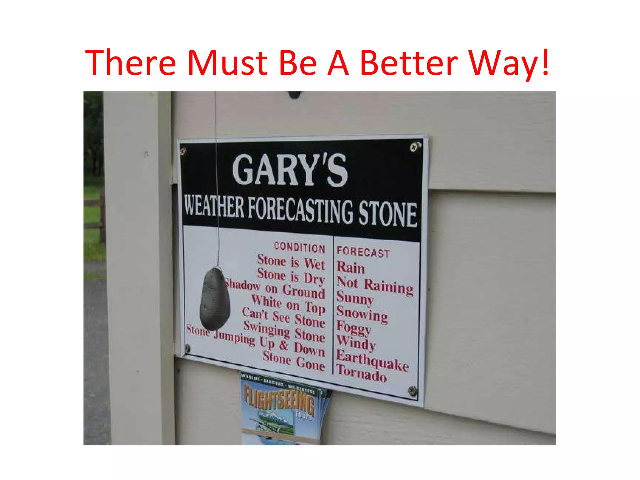 There Must Be A Better Way!
 