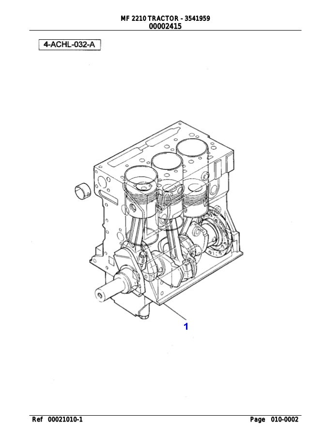 Massey Ferguson 2210 Tractor Service Parts Catalogue Manual