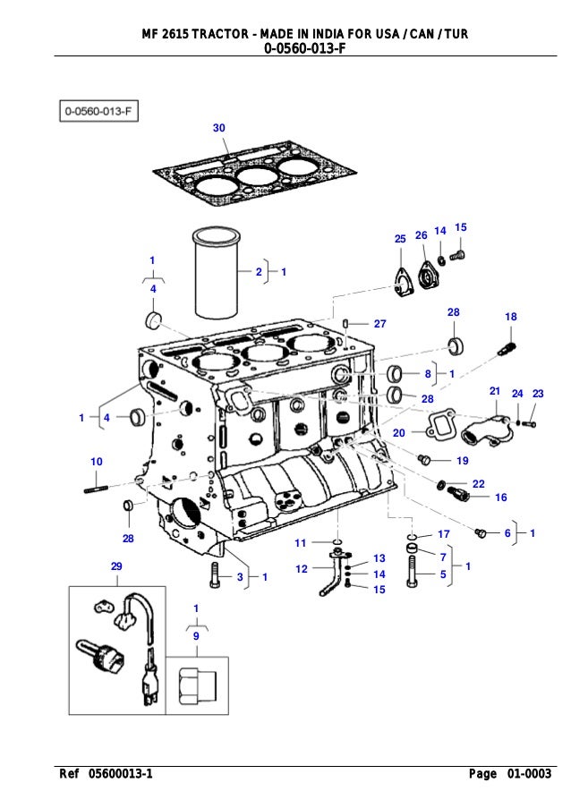 Massey Ferguson 2615 Tractor Service Parts Catalogue Manual Part Num