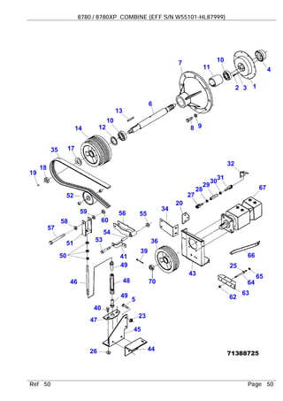 Massey ferguson 8780 8780 xp combine (eff sn w55101 hl87999) parts ...