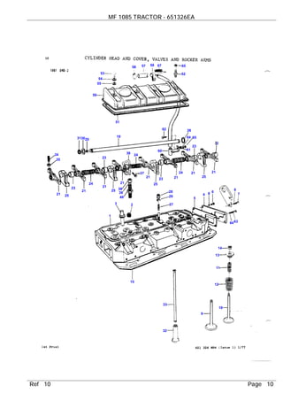 Massey ferguson mf 1085 tractor service parts catalogue manual | PDF