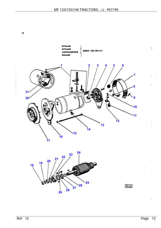 Massey ferguson mf135 tractor parts catalogue manual