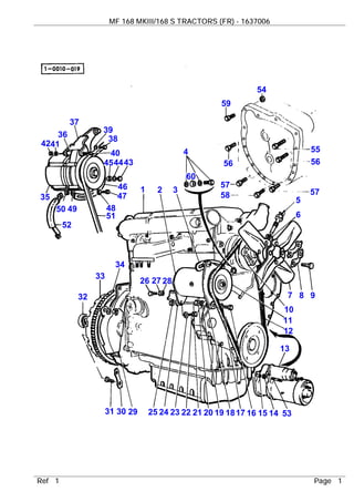 Massey Ferguson Mf 168 Mkiii 168 S Tractors Fr Parts Catalogue Man
